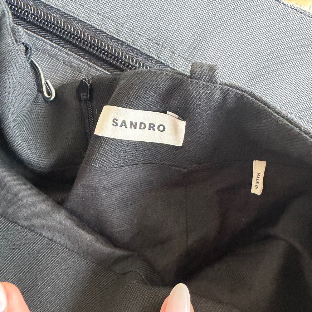Sandro Pleated Twill Mini Skirt in Black Size 36 - Picture 6 of 12